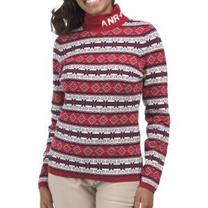 NEW ALP N ROCK Alvina Mock Neck Sweater Deep Red for women 864mn